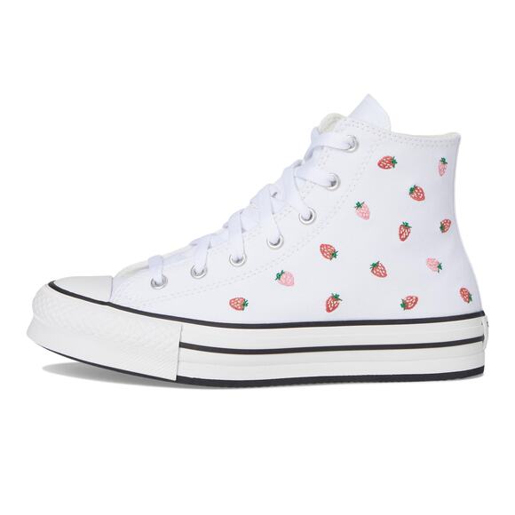 NWT Converse Chuck Taylor Eva Lift Big Kid Platform White/Red Size 5 - Picture 2 of 7